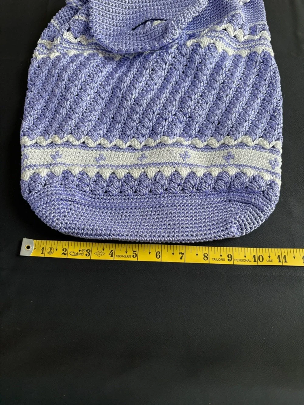Crochet Backpack Purse Lavender White Boho Cottagecore Festival Bag
